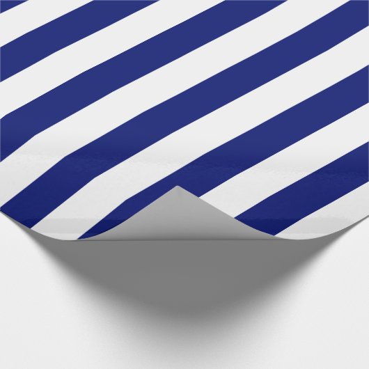Navy und weiße fette Streifen Geschenkpapier (Ecke)