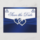 Navy und Weiße Liebe Knot Save the Date Postkarte (Vorderseite)