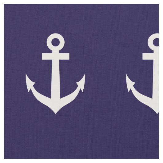 Navy und weiße nautische Ankertextilien Stoff (Nahaufnahme)
