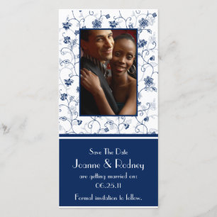 Navy und Weißes Foto Save the Date