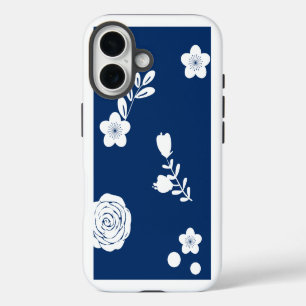 Navy- und weißes iPhone-Case iPhone 16 Hülle