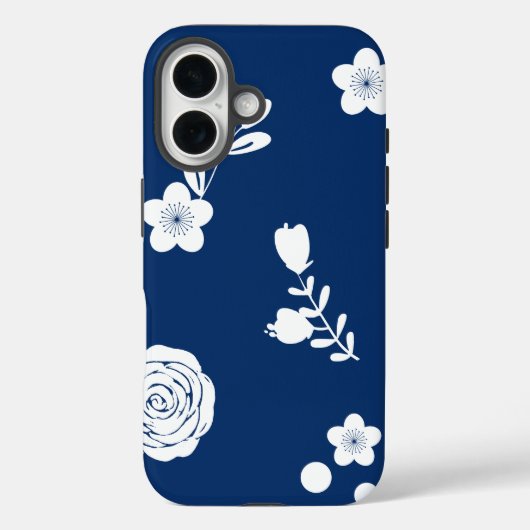Navy- und weißes iPhone-Case Case-Mate iPhone Hülle (Rückseite)