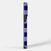 Navy- und Weißkaromuster iPhone Hülle (Rechte Seite)