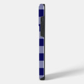 Navy- und Weißkaromuster iPhone Hülle (Linke Seite)