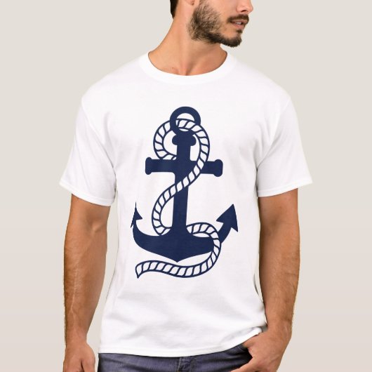Navy und White Anchor T - Shirt (Vorderseite)