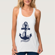Navy und White Anchor T - Shirt
