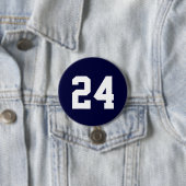 Navy und White Athlete Jersey Number Button (Beispiel)