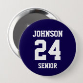Navy und White Athlete Name Jersey Nummer Button (Vorne & Hinten)