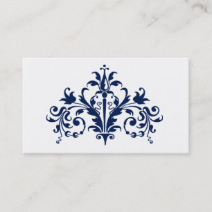 Navy und White Barock Business Card Visitenkarte