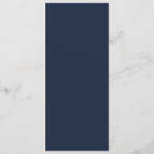Navy und White Bold Floral Modernes einfaches Menü Programm (Rückseite)