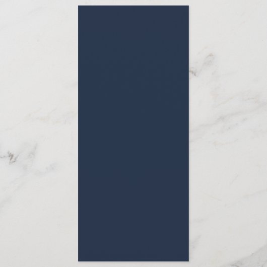 Navy und White Bold Floral Modernes einfaches Menü Programm (Rückseite)