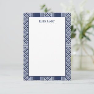 Navy und White Chinoiserie Bamboo Muster Dankeskarte