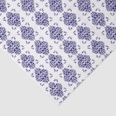 Navy und White Damask Muster Seidenpapier (Ausschnitt)