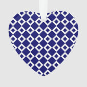 Navy und White Diamond Muster Ornament (Vorderseite)