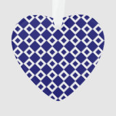 Navy und White Diamond Muster Ornament (Rückseite)