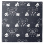 Navy und White Duplex Häuser Fliese (Vorderseite)