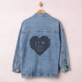 Navy und White Formal Simple Monogram Herz Jeansjacke (Hangar)