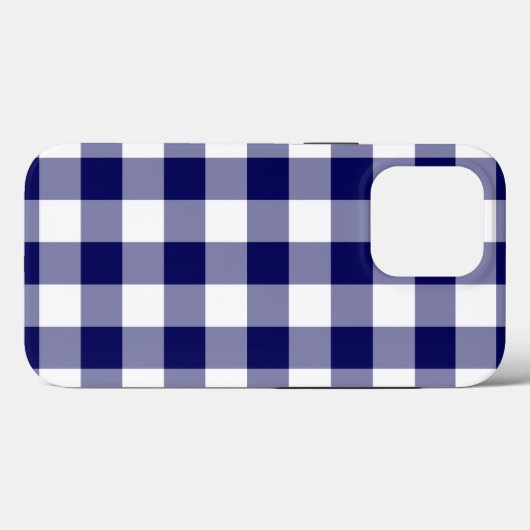 Navy und White Gingham Kariert Case-Mate iPhone Hülle (Rückseite (Horizontal))