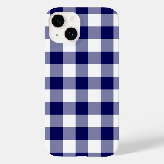 Navy und White Gingham Pattern Case-Mate iPhone Hülle (Rückseite)