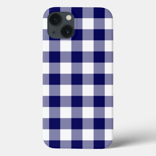 Navy und White Gingham Pattern Case-Mate iPhone Hülle (Rückseite)