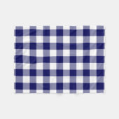 Navy und White Gingham Pattern Fleecedecke (Vorderseite (Horizontal))
