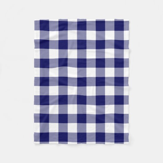 Navy und White Gingham Pattern Fleecedecke (Vorderseite)