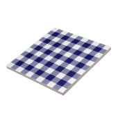 Navy und White Gingham Pattern Fliese (Seite)