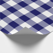 Navy und White Gingham Pattern Geschenkpapier (Ecke)
