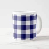 Navy und White Gingham Pattern Jumbo-Tasse (Vorderseite Rechts)