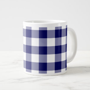 Navy und White Gingham Pattern Jumbo-Tasse