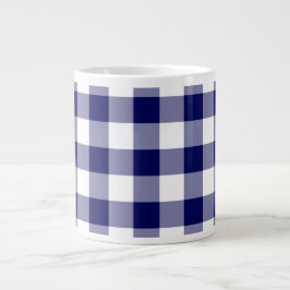 Navy und White Gingham Pattern Jumbo-Tasse