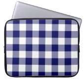 Navy und White Gingham Pattern Laptopschutzhülle (Vorderseite)