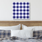 Navy und White Gingham Pattern Leinwanddruck (Insitu (Schlafzimmer))