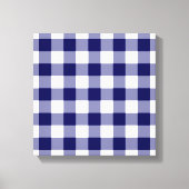 Navy und White Gingham Pattern Leinwanddruck (Vorderseite)