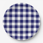 Navy und White Gingham Pattern Pappteller (Vorderseite)
