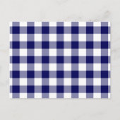 Navy und White Gingham Pattern Postkarte (Vorderseite)
