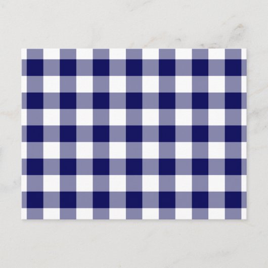 Navy und White Gingham Pattern Postkarte (Vorderseite)