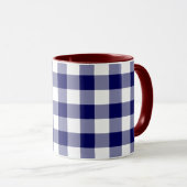 Navy und White Gingham Pattern Tasse (VorderseiteRechts)