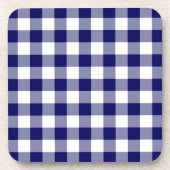 Navy und White Gingham Pattern Untersetzer (Vorderseite)