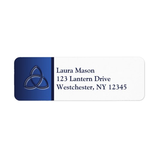 Navy und White Liebe Knot Return Address Label (Vorne)