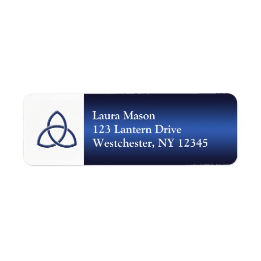 Navy und White Liebe Knot Return Address Label (Vorne)