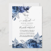 Navy und White mit Silver Foil Virtual Wedding Einladung (Vorderseite)
