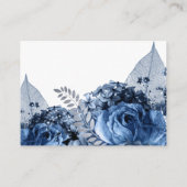 Navy und White mit Silver Wedding Unterkünfte Begleitkarte (Rückseite)