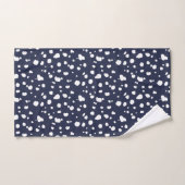 Navy und White Modern Dalmatiner Spots Badhandtuch Set (Handtuch)