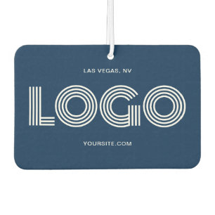 Navy und White Modern Recangle Logo und Foto Autolufterfrischer