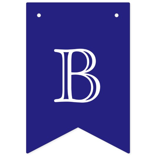 Navy und White OpenFace Buchstaben Custom Wimpelkette (Zweite Fahne)