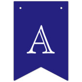 Navy und White OpenFace Buchstaben Custom Wimpelkette (Erste Fahne)