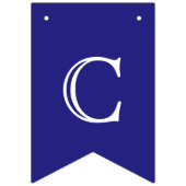 Navy und White OpenFace Buchstaben Custom Wimpelkette (Dritte Fahne)