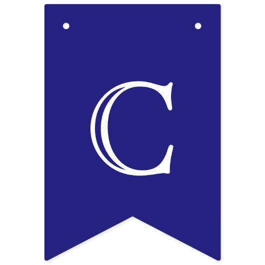 Navy und White OpenFace Buchstaben Custom Wimpelkette (Dritte Fahne)