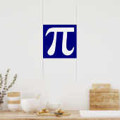 Navy und White Pi Symbol Poster (Küche)